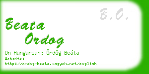 beata ordog business card