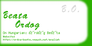 beata ordog business card
